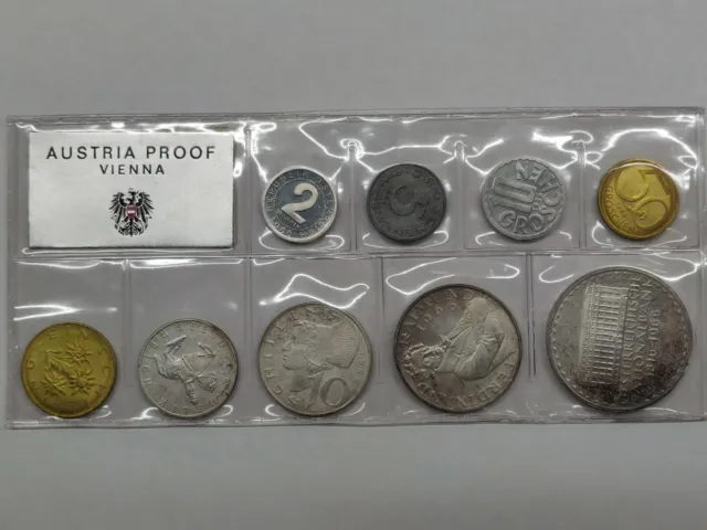 1966 Austria Proof Coin Set Of 9 Coins Sealed