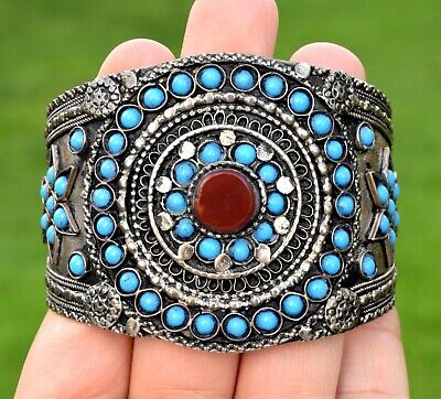Uzbek Carnelian Bracelet Tribal Turkmen Ethnic Jewelry Afghan Kuchi Bangle Boho