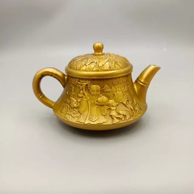 Refined and Delicate Bronze Wine Pot Full of Happiness and Longevity