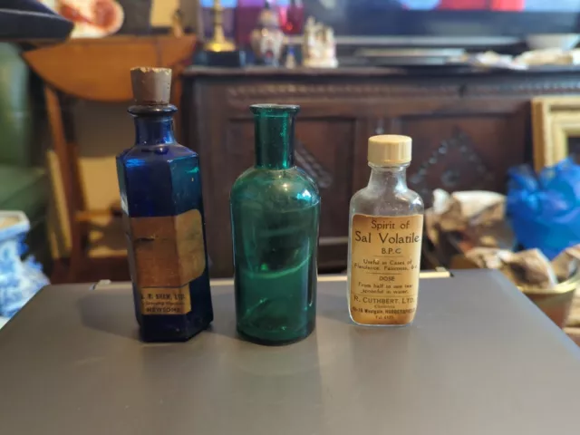 3 Antique Medicine Bottles