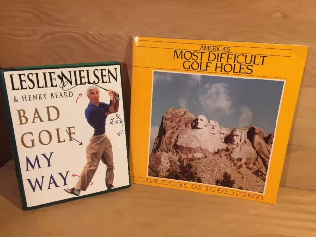 BAD GOLF MY WAY Leslie Nielsen MOST DIFFICULT GOLF HOLES by Hepburn HUMOR BOOKS