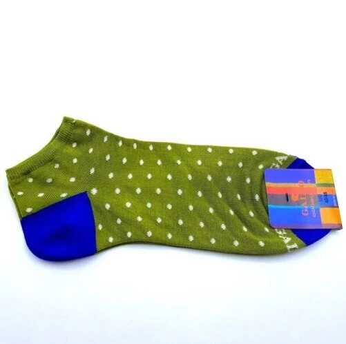 Collants Soquette' Gallo 'Homme Collection Coton Pois Blanc Sur Fond Herbe