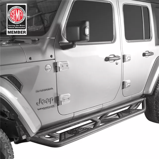 Fit Jeep Wrangler JL 2018-2024 4 Door Side Step Running Boards Nerf Bars Steel