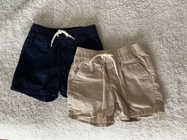 EUC 12-18 m Bundle Lot of 2 Baby Gap Toddler Boys Shorts khaki and navy