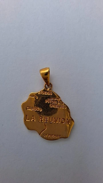 Bague Dolly-Bijoux Taille 54 - Carte Pays Île De La Réunion Découpe Laser - Plaqué Or 18K - Neuf Avec étiquettes