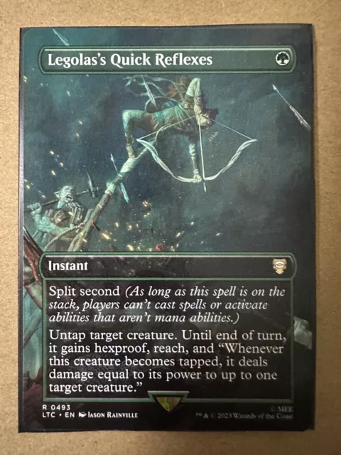 Legolas's Quick Reflexes BORDERLESS RARE Lord of the Rings LTR MTG Magic NEW