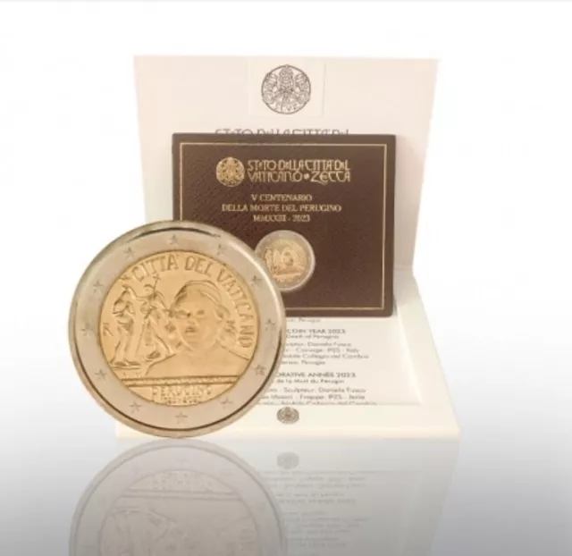 Coffret 2 Euros Commémorative Vatican 2023 BU Perugino