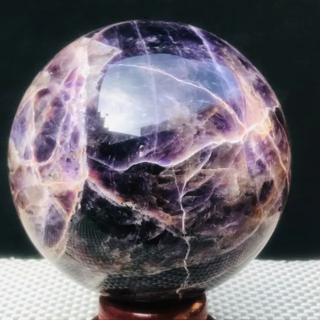 2874G NATURAL DREAM Amethyst Sphere Polished Quartz Crystal Ball Aura ...
