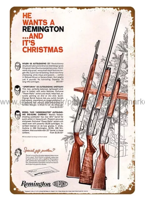 bar signs 1962 Remington Sportsman Nylon 66 Autoloading Rifle metal tin sign