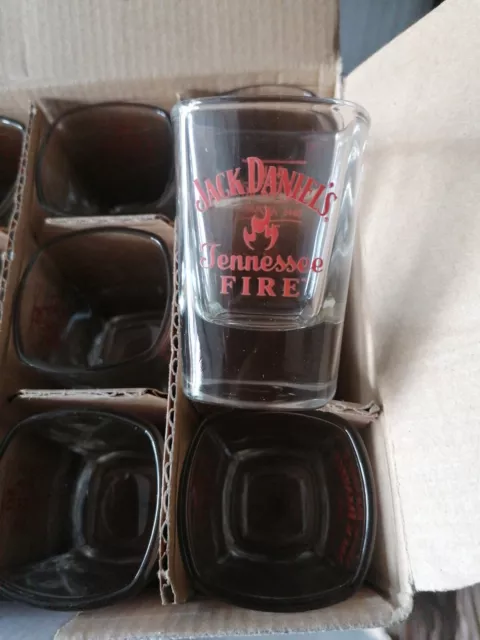 6 Verres Whisky Jack Daniels Fire Shooter 5 Cl Neuf. Rare