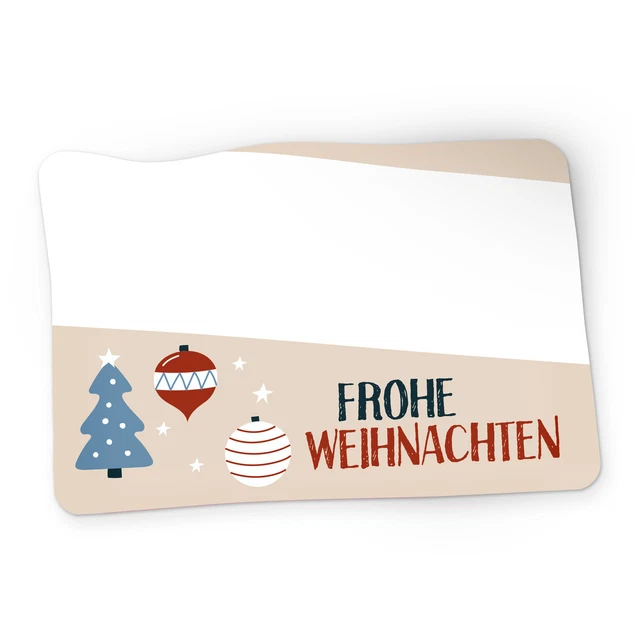 itenga 50x Sticker Geschenkaufkleber Frohe Weihnachten Baumschmuck rechteckig