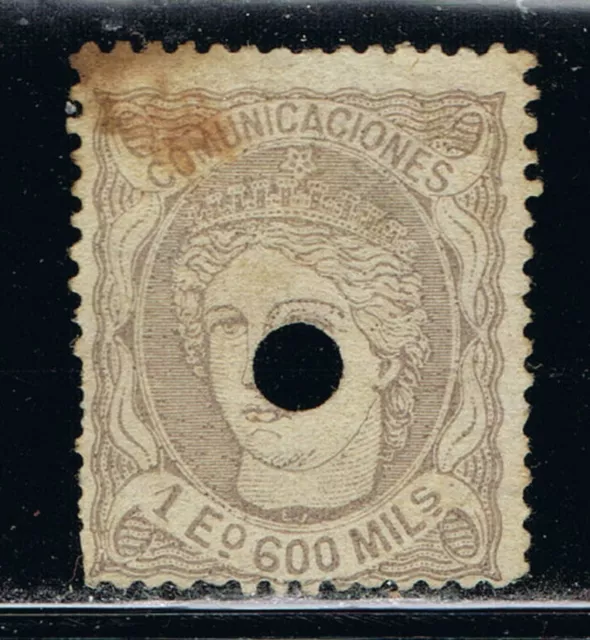 Año 1870. Sello España. Edifil 111T. G. Provisional. Regencia duque Torre. Usado