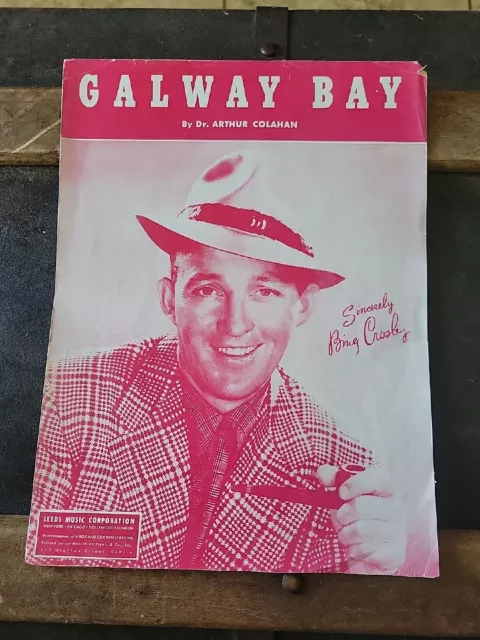 Galway Bay Sheet Music Bing Crosby Voice Guitar Piano 1947 Vintage 2 Lot