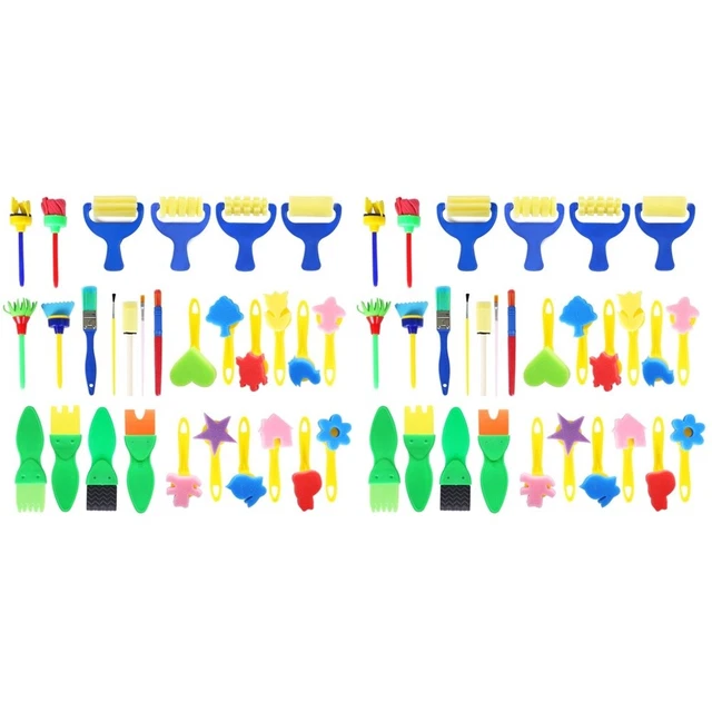 58 piezas pincel de pintura para niños acuarela color esponja
