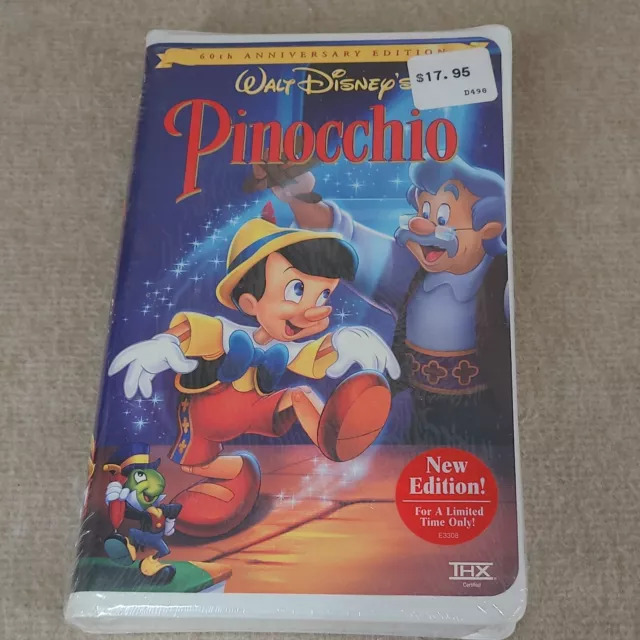 SEALED PINOCCHIO (VHS, 1999) Walt Disney’s Classic 60th Anniversary 