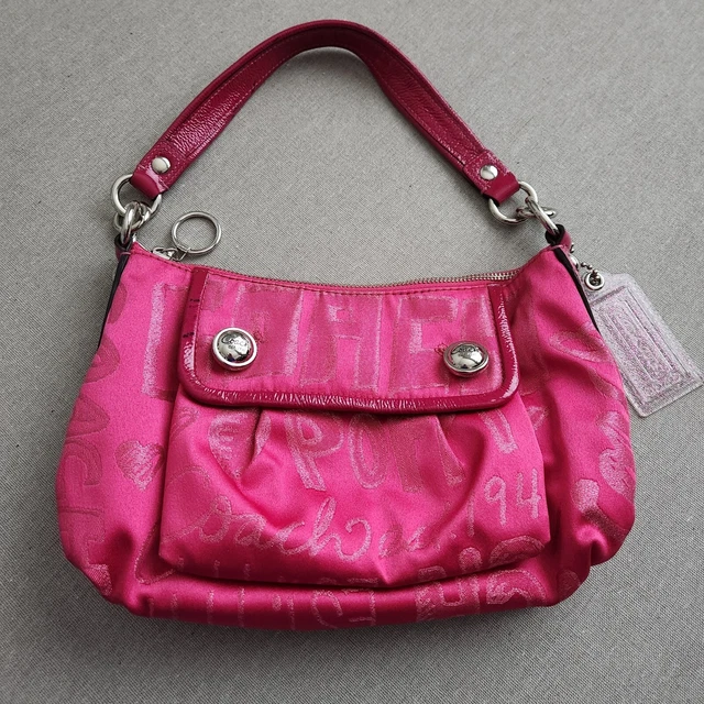 COACH 15302 POPPY StoryPatch Groovy Hot Pink Fushia Crossbody/Shoulder Bag