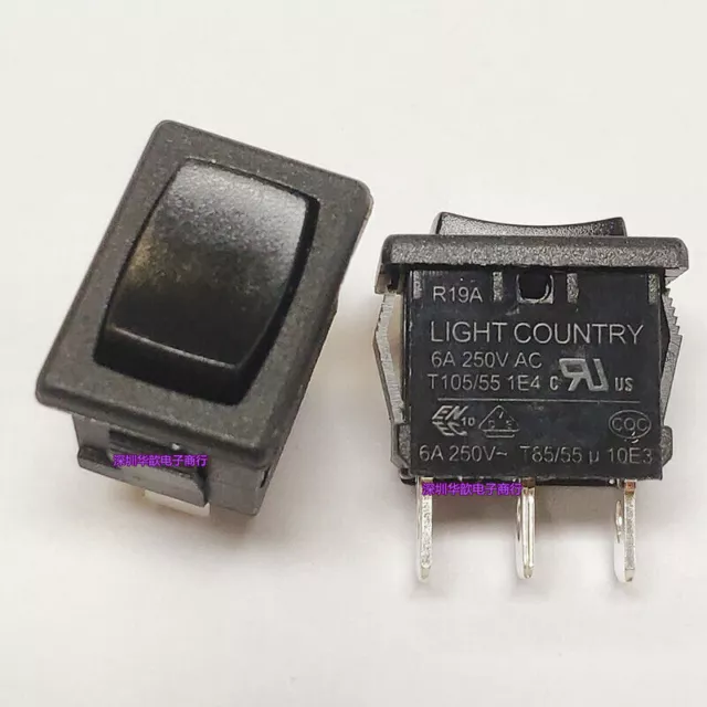 LIGHT COUNTRY R19A Switch 3 Pins 3 Positions Double Side Momentary 6A 125/250VAC