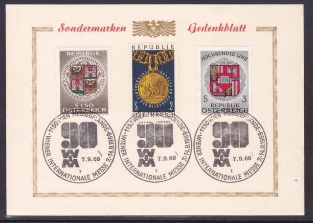 Österreich 1969 Gedenkblatt-Karte"Wiener Messe"siehe Bild