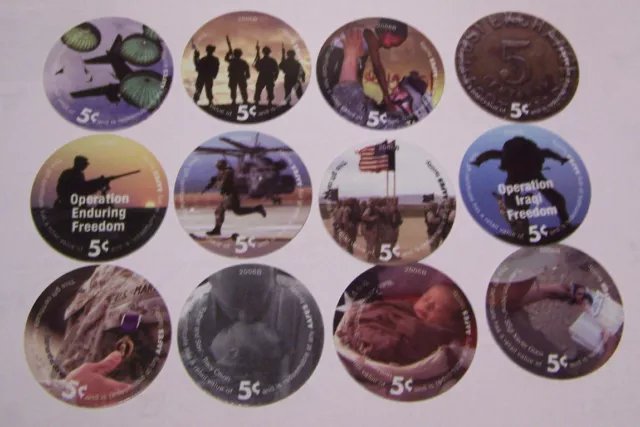9th print 5 cents set of AAFES  Pogs in  Extra Fine condtion