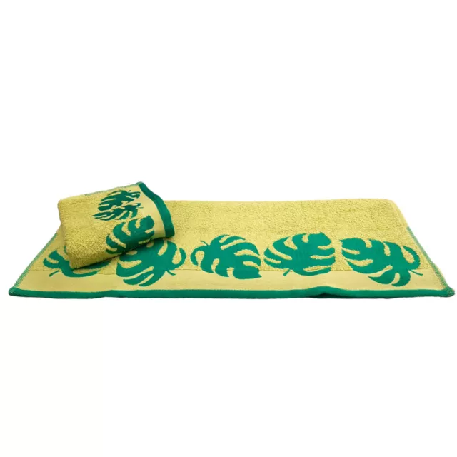 Juego de toallas 1+1 GABEL Passiflora jacquard verde