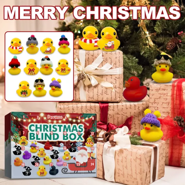 Weihnachten Adventskalender 24Tage Gummi Enten Kinder Badespielzeug Geschenk DE