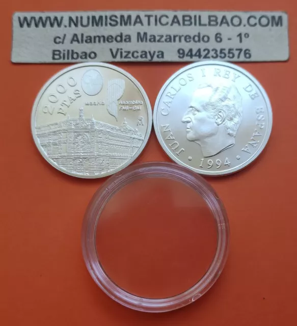 Capsula + 2000 Pesetas 1994 Plata Banco De España Km.937 Moneda Sc 100% Original