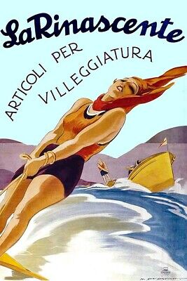 Poster Manifesto Locandina Pubblicitaria Vintage Abbigliamento La Rinascente Bar