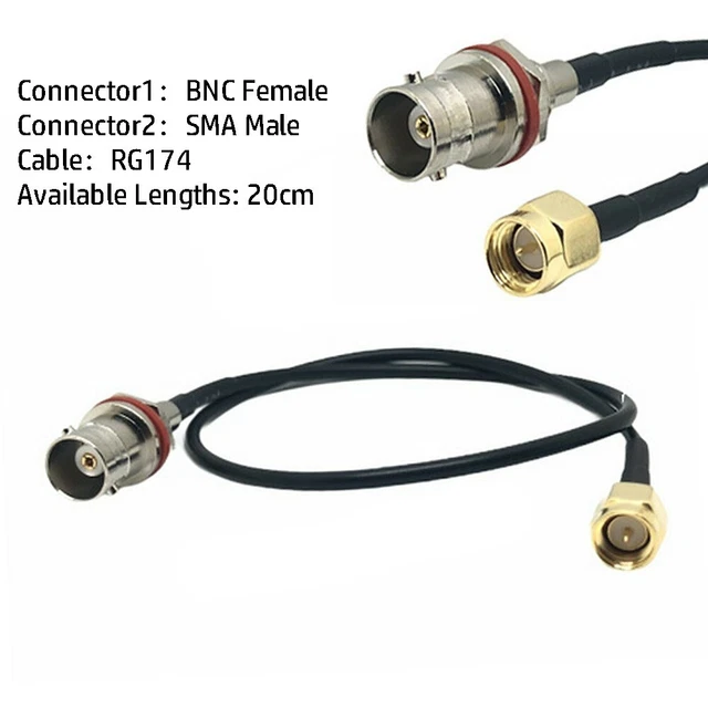 SMA Antennen Kabel Outdoor Vernickelter Stahl 20cm Kabel RG174 Signalkabel