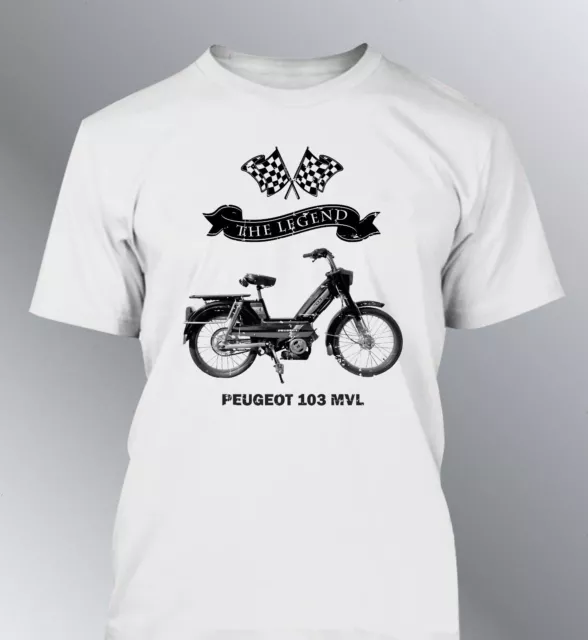 tee shirt homme Peugeot 103 MVL The Legend moto motorcycle mobylette vintage