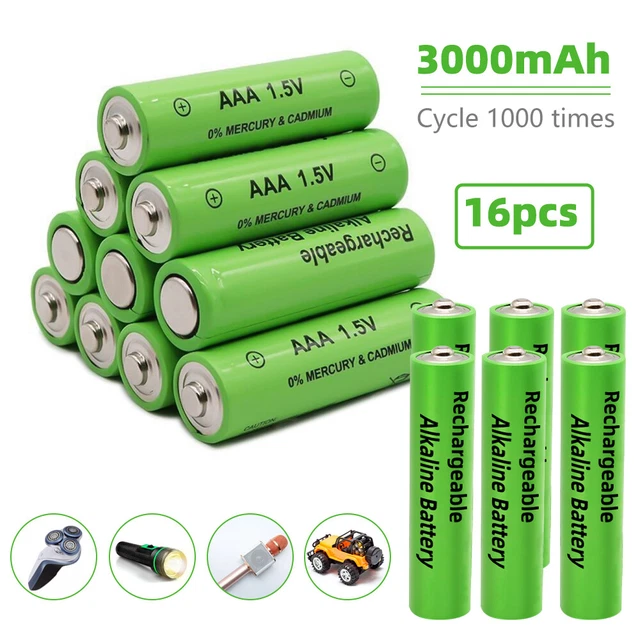 1.5V AAA TRIPLE A Rechargeable Alkaline Battery Batteries Charger 16/32