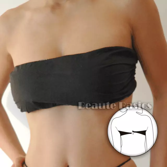 50 Pcs Disposable Black Spa Bra Tanning Bandeau Bras w/ Closure (DB102BLK-50x1) 3