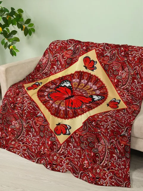 Butterfly Pattern Blanket Sofa Blanket Customizable Fleece Blanket