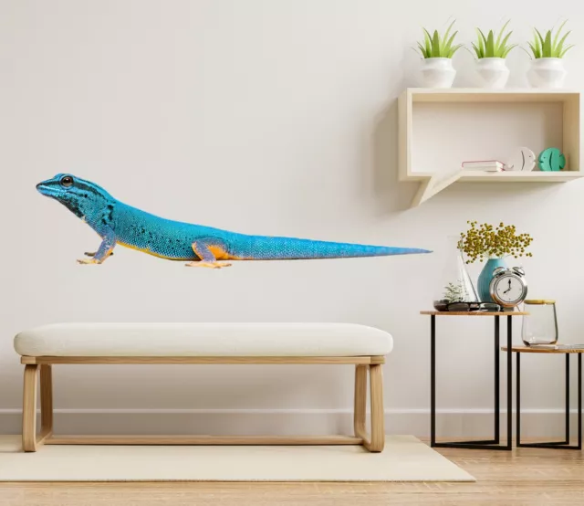 3D Blue Lizard O692 Animal Wallpaper Mural Poster Wall Stickers Decal Zoe