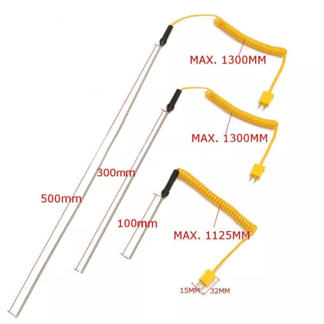 High Quality and Long Lasting K Type Thermocouple Probe Sensor 50℃ to 1200℃