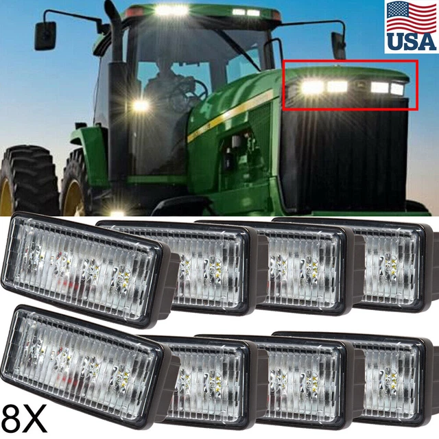 LED Upper Cab Light FOR John Deere 8100, 8200, 8300, 8400 RE306510 RE161288 8PCS