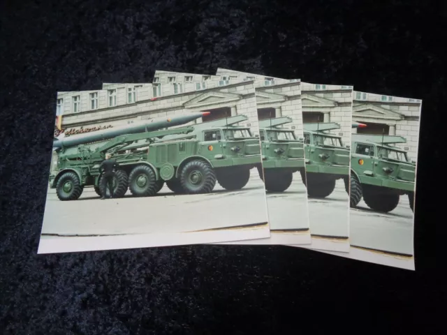 4 x DDR Foto NVA 9K52 Luna-M / Frog-7B Raketenfahrzeug