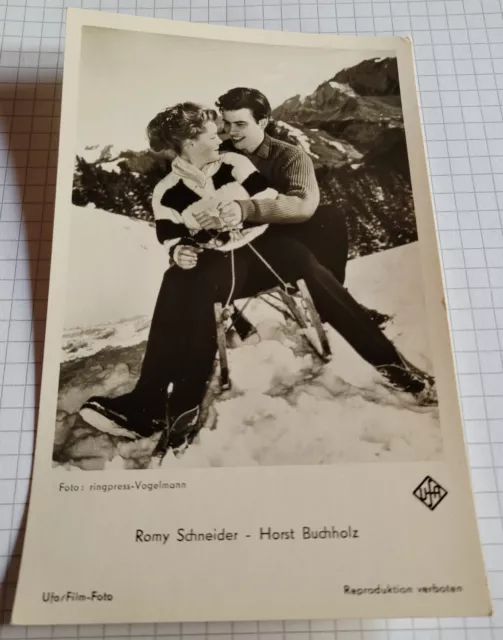 AK ROMY SCHNEIDER & HORST BUCHHOLZ | Portrait | Alte Foto-StarPostKarte #2138
