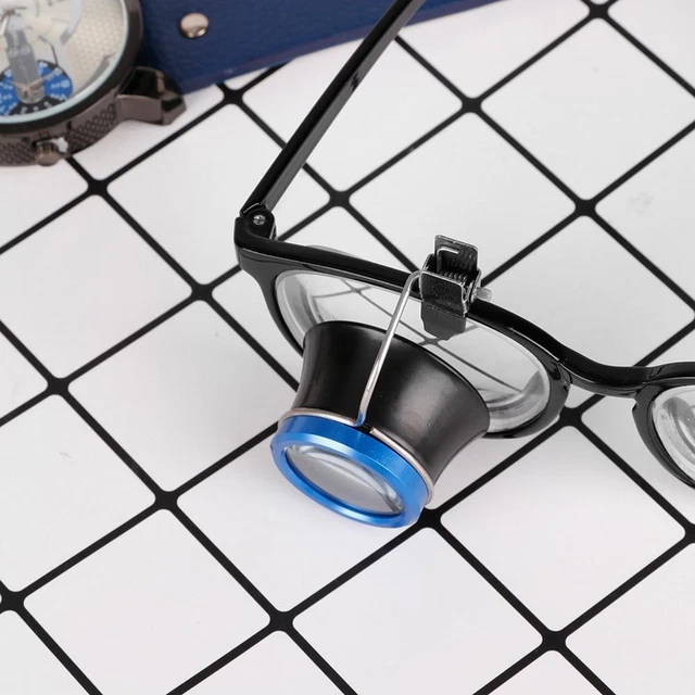 Clip-On Eyeglass Magnifier Loupes Magnifying Watchmakers Repair Tool (10X)