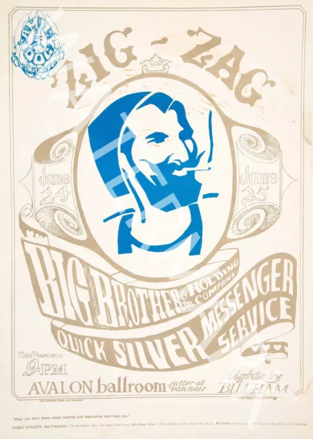 Big Brother Holding Company - Zig Zag - 1966 Vintage Music Poster