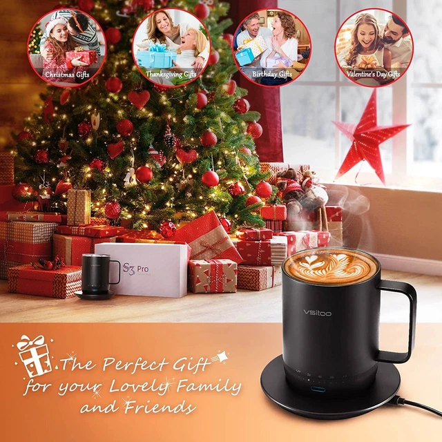 VSITOO Control Smart Coffee Mug - 14oz Black - App Controlled Heated Coffee Cup 12