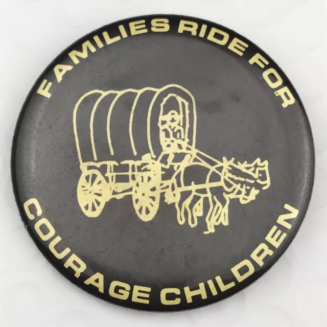 Camp Courage Wagon Train Vintage Pin Button Families Children