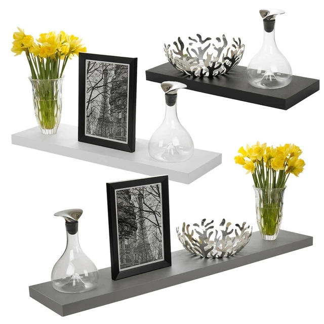 WOODEN FLOATING WALL Mounting Shelves Display Unit MDF Book Storage