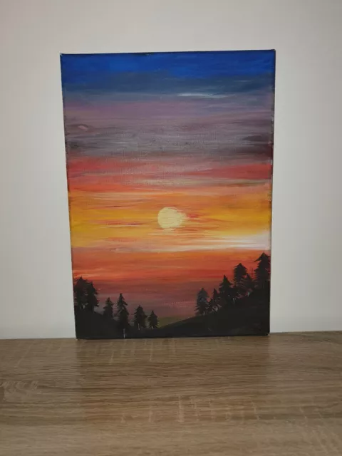 Beautiful paintings on canvas sun set nature SIZE 25*35 UNFARMED NICE DECORATION 2