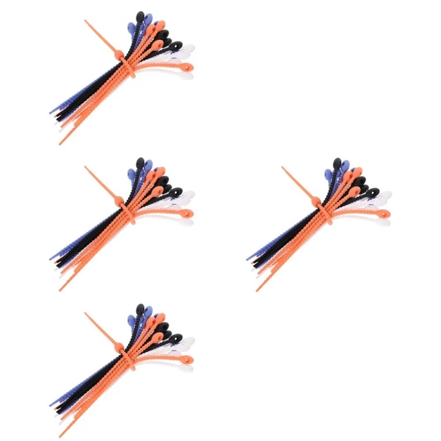 96 Pcs Silicone Cable Ties Key Chain Silica Gel Cable Zip Tie