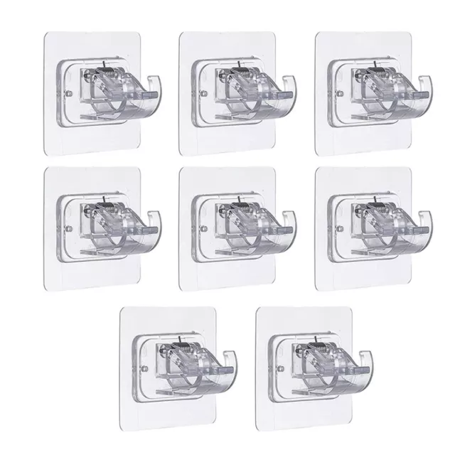 8PCS Soporte de Barra de Cortina Autoadhesivo Sin Taladro Barras de Cortina6594