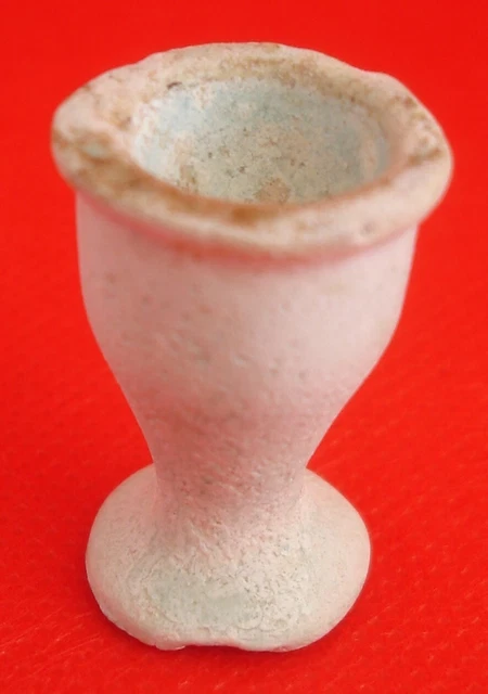 Authentic Museum Quality Ancient Egyptian Late Period Blue Faience Offering Cup