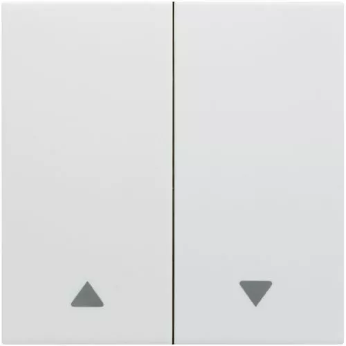 HAGER WK795B - 1 Touche double Va et Vient Volet Roulant - Kallysta - Blanc Névé