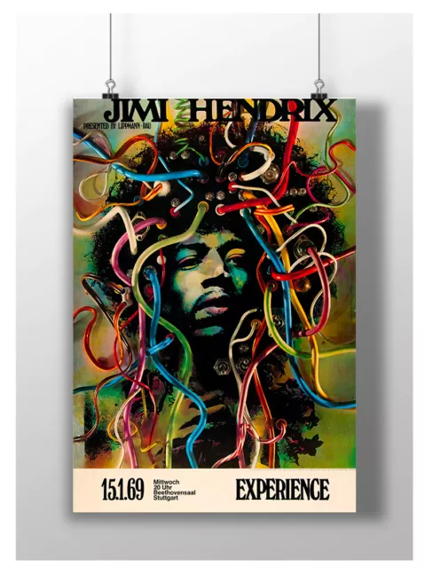 Jimi Hendrix Trippy Poster Music Legend Print Image A3 A4 Size