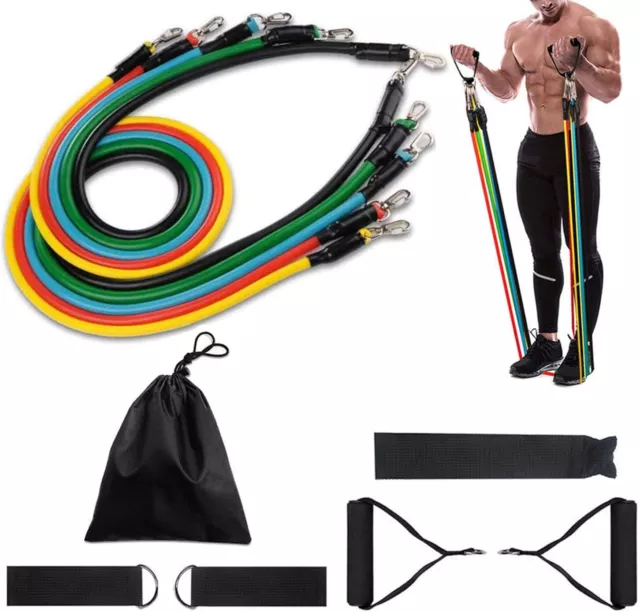 Resistance bands 5 set, includes door anchor, handles and ankle straps and bag