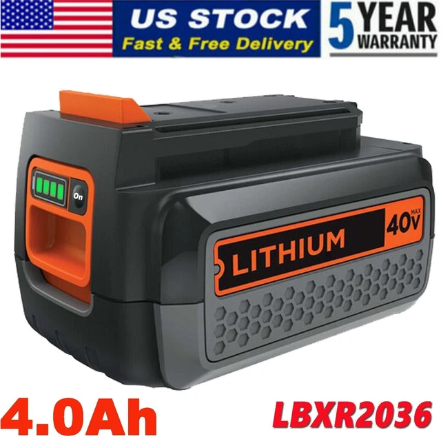 For Black & Decker 4000mAh 40 Volt Max Lithium Battery LBXR36 LBX2040 LSW36
